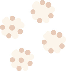 Abstract Beige and White Floral Pattern Design Element for Textile Print