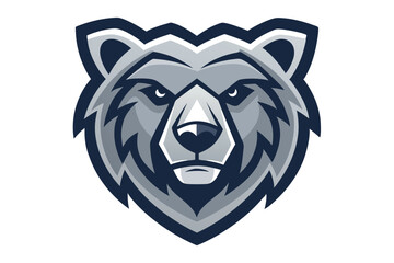 Stern bear head shows the intensity with its sharp gaze and symmetrical design