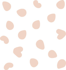 Abstract Beige Irregular Shapes Scattered Pattern on White Background