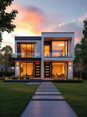 modern house in the morning