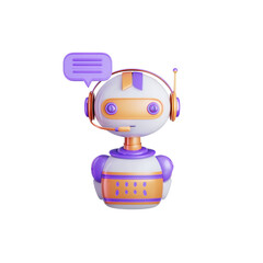 Robot figure is depicted with smooth pastel-colored textures