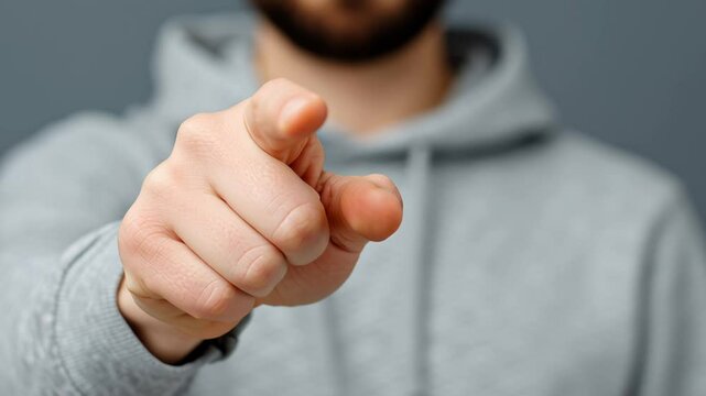 Boomerang Kids Hand Gesture Pointing Focus Casual Hoodie Concept
