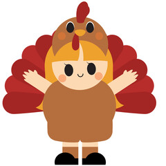 Illustration of Child in Turkey Costume