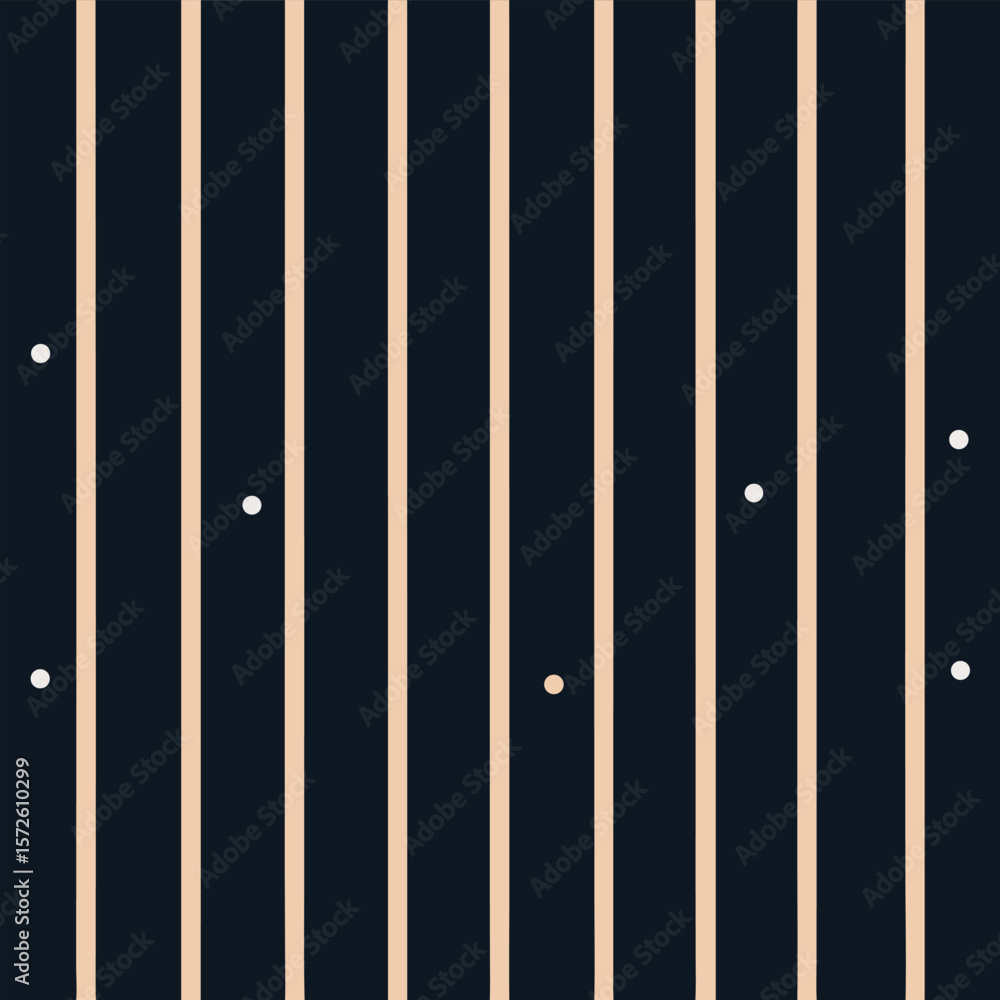 Poster abstract seamless pattern with vertical stripes and scattered dots in neutral colors
