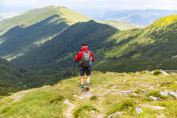 trekking with dog in Rodnei national park Romania