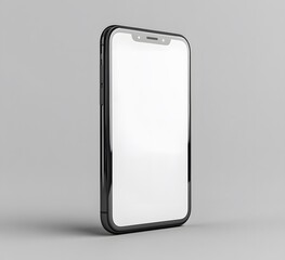Sleek Black Smartphone Displayed Against a Soft Gray Background