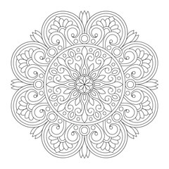 Boho Feather Mandala,Tribal Decorative Line Art, Vector illustration