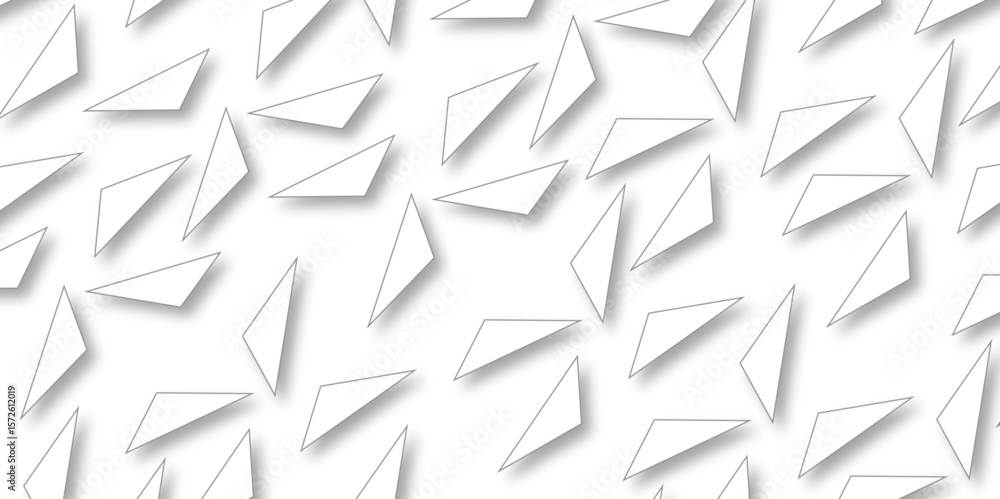 Poster : abstract background with liens and triangles shape on white background. white and grey geometric o