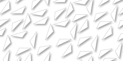 : Abstract background with liens and triangles shape on white background. White and grey geometric overlapping rectangle pattern Geometric background soft shadows as patten ..White polygon textured .