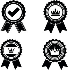  Crown award badge icon vector pack for recognition, achievement, and prize certificate