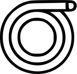 Obraz premium Coiled Garden Hose with Connector, Line Art Illustration