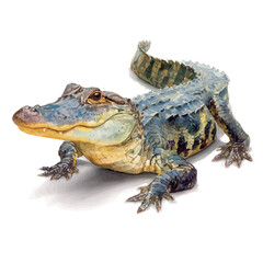 Naklejka premium Alligator, watercolor painting, vector illustration, isolated on a white background.