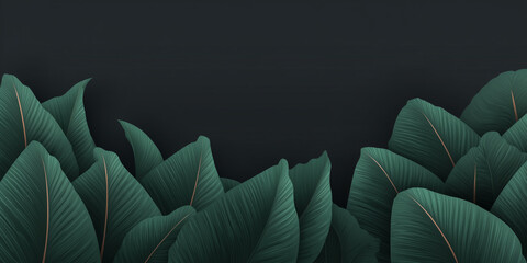 Tropical green leaves creating a natural background with soft shadows