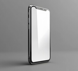 Sleek smartphone with blank screen, chrome edges, and minimalist