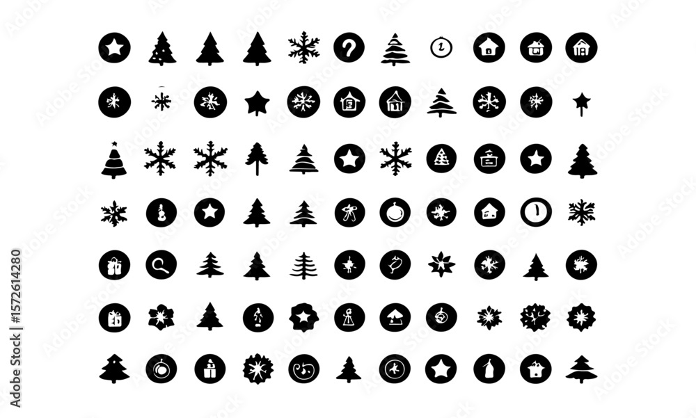Aufkleber a collection of christmas themed icons arranged in a grid pattern view