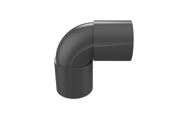 90-Degree Pipe Elbow Technical Drawing: Essential Plumbing Connection for Industrial and Residential Pipeline Systems. Detailed Engineering Design Illustration for HVAC and Water Supply Infrastructure