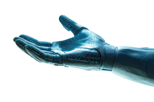 Futuristic robotic hand outstretched - Powered by Adobe