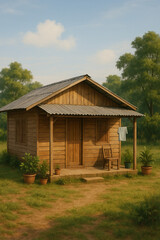 Obraz premium Simple house made of wood