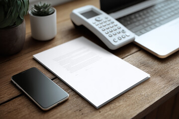 Mockup of a business person's set on an office desk