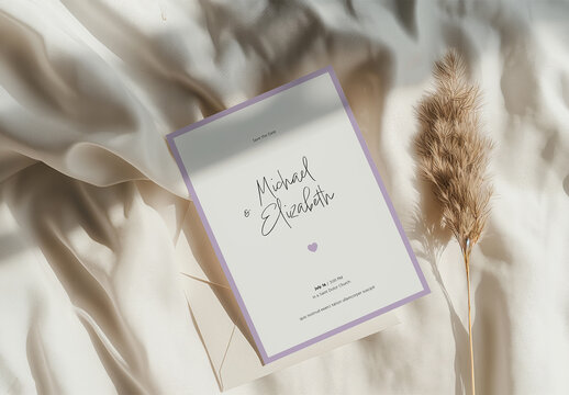 Save the Date Card With Pastel Color