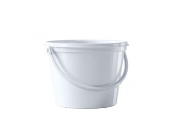 White plastic bucket with handle (43)