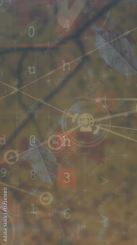 Poster animation of connections and data processing over tree
