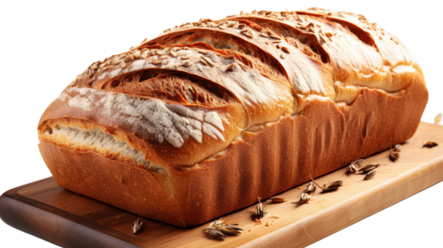 Sliced bread loaf isolated on transparent background. PNG.