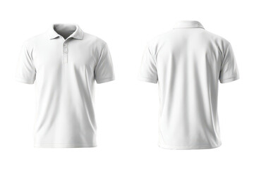 Blank white polo shirt, front & back view