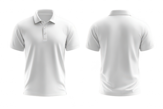 Blank white polo shirt, front and back views (90)