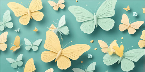 Seamless pattern with colorful butterflies and flowers, a beautiful vector illustration for nature-inspired designs