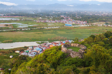 Aerial View of Fort Otanaha in Gorontalo, Indonesia