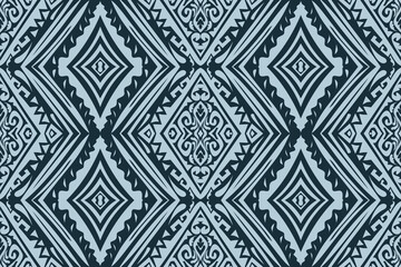 Seamless geometric and doodles line, traditional ikat pattern with earthy tones in geometric and tribal-inspired design. Ideal for textiles, wallpapers, and ethnic-themed projects.