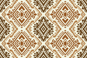 Seamless geometric and doodles line, traditional ikat pattern with earthy tones in geometric and tribal-inspired design. Ideal for textiles, wallpapers, and ethnic-themed projects.