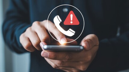 Urgent Phone Call Alert: Businessperson Using Smartphone App