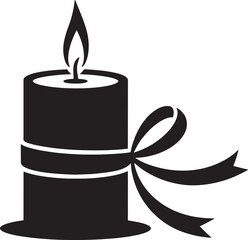 Silhouette Candle with Ribbon