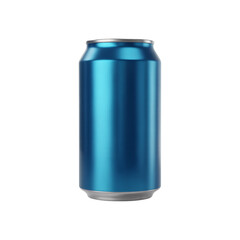 Obraz premium Shiny blue metallic beverage can isolated on a transparent background