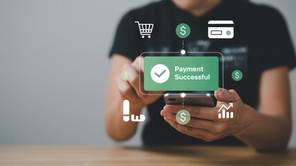 Successful Mobile Payment Confirmation:  Modern E-commerce Transaction