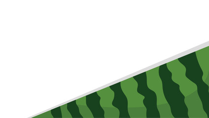 Watermelon rind striped pattern border on white background. Vector illustration