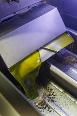olive oil being processed in pasteurizer