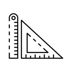 A straight ruler with hole  triangle used for measuring or geometry