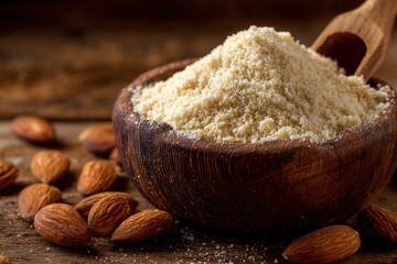 Almond Meal Flour. Ground Blanched Almond Flour, Chopped and Raw. A Luxurious Alternative Food Option.