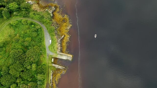 The old Lettermacaward ferry pier at Gweebarra bay in County Donegal, Ireland