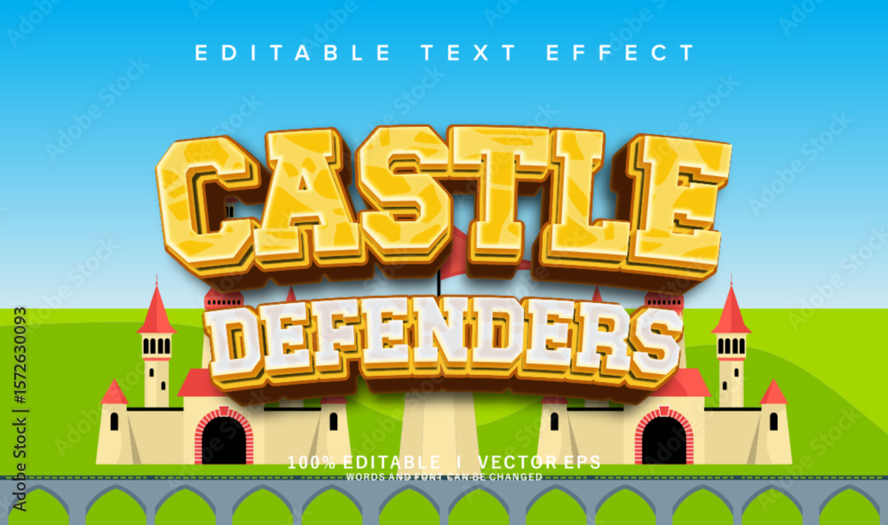 Fototapete castle vector text effect with modern style design