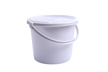 White plastic bucket with lid and handle (23)