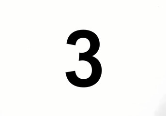 Fototapeta premium Bold Black Number Three A Crisp Clean Numeral