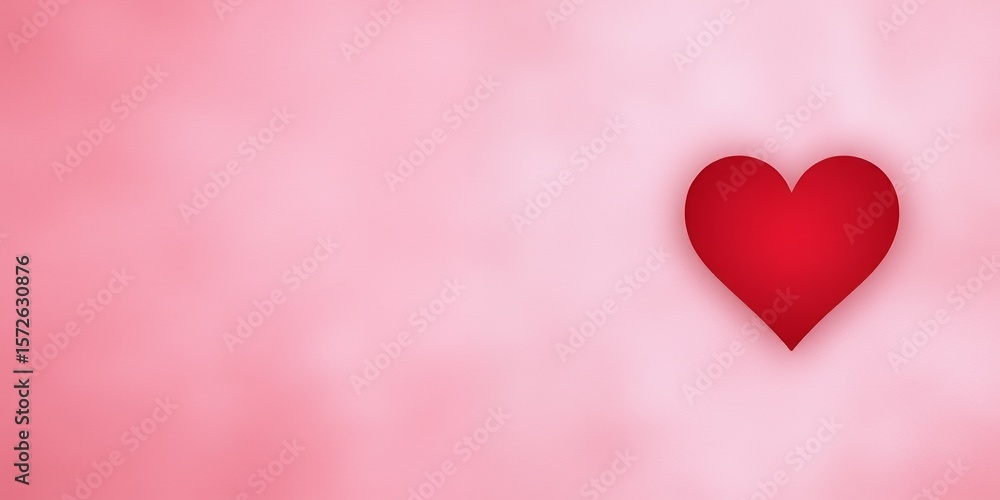 Aufkleber red heart on a pink background with soft gradient and blurred effect valentine theme on transparent 