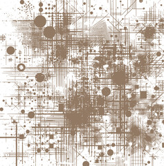  Dynamic abstract design displaying intricate black and gray geometric shapes, lines, and textures, set against a beige backdrop. Ideal for use in modern interiors