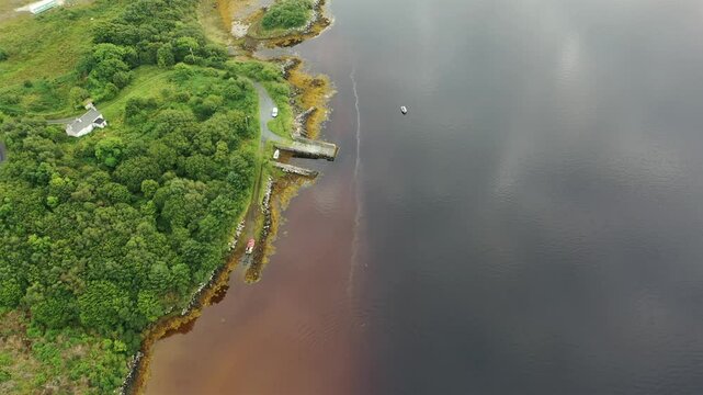 The old Lettermacaward ferry pier at Gweebarra bay in County Donegal, Ireland