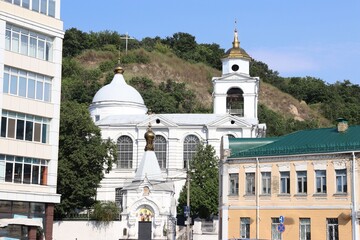 The Church of the Holy Cross on Podol is an Orthodox church in Kiev,  Ukraine, Orthodox Church of...