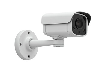 Isolated Modern Surveillance Camera with White Housing